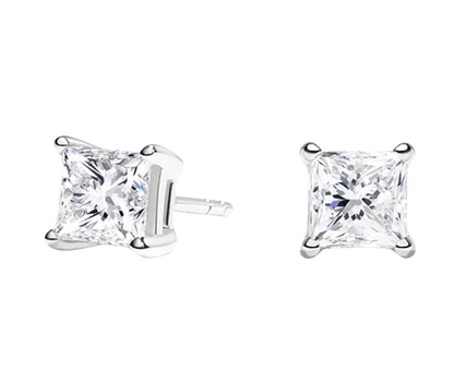 Princess Cut Diamond Earrings 1ctw in 14k White Gold