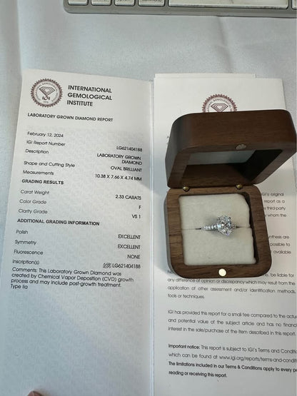 Oval Cut Diamond Ring | 2.3ct | IGI Certified