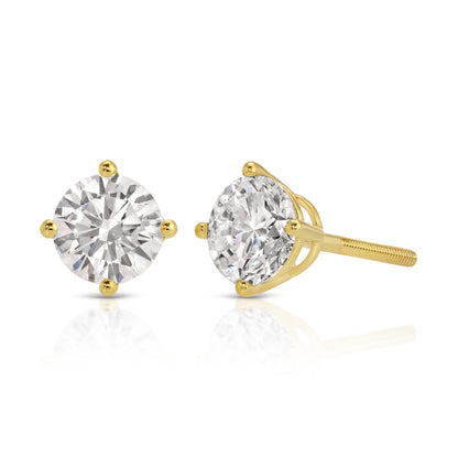 Solitaire Diamond Earrings 1.5CTW