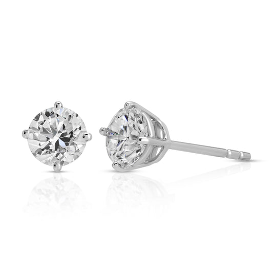 Solitaire Diamond Earrings 1 CTW