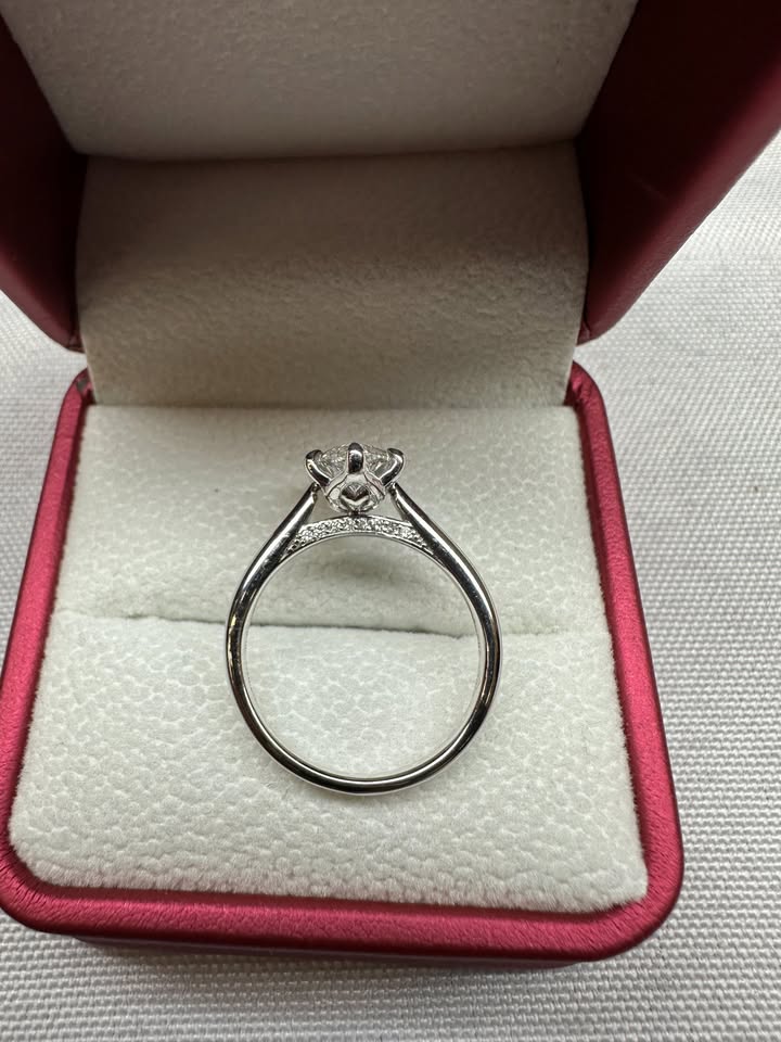 Marquise pave bridge ring, top view