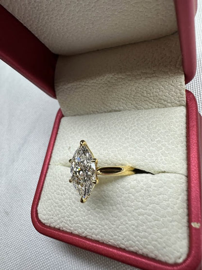 Marquise cathedral ring, close up